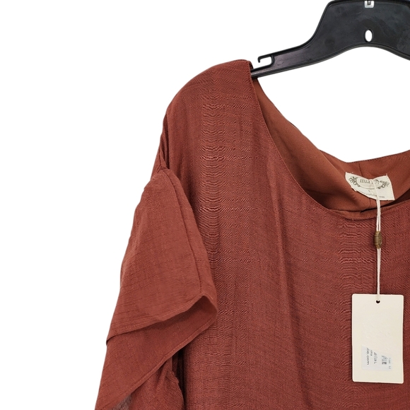 Mia Joy Women's 100% Polyester Ruffles Hi-Low Lined Midi Dress - L - Picture 2 of 8